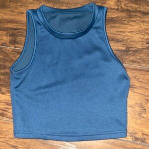 Dark blue rubbed crop top